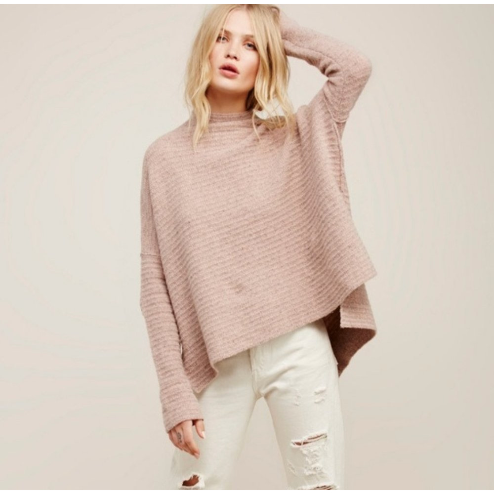 Free People Arctic Fox Zip Back Sweater Pink